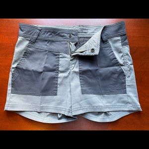 PrAna Womens Asha Stretch Cargo Hiking Shorts Outdoor Utility Grey